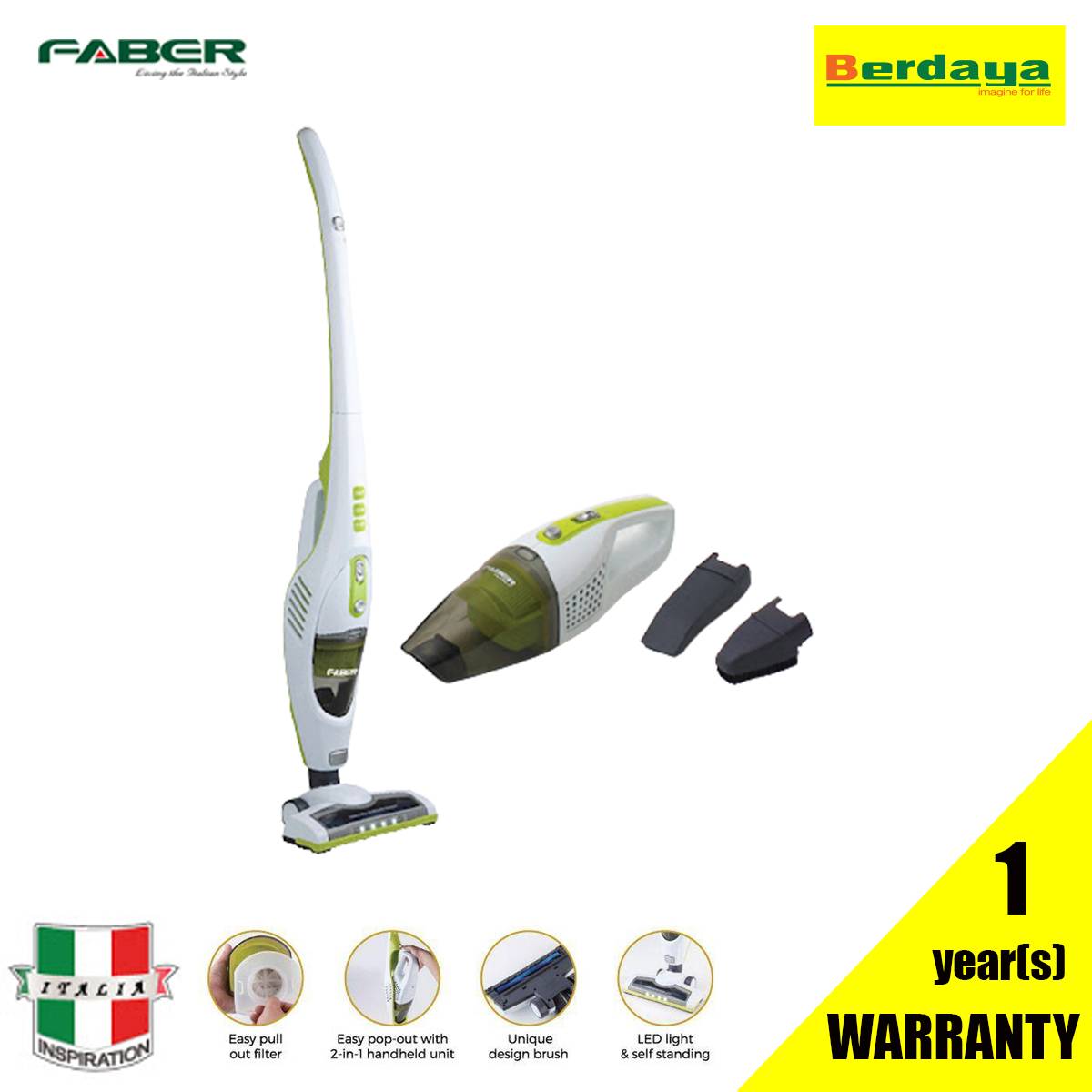 FABER FVC FLEXI 201 GRN 2 IN 1 CORDLESS 