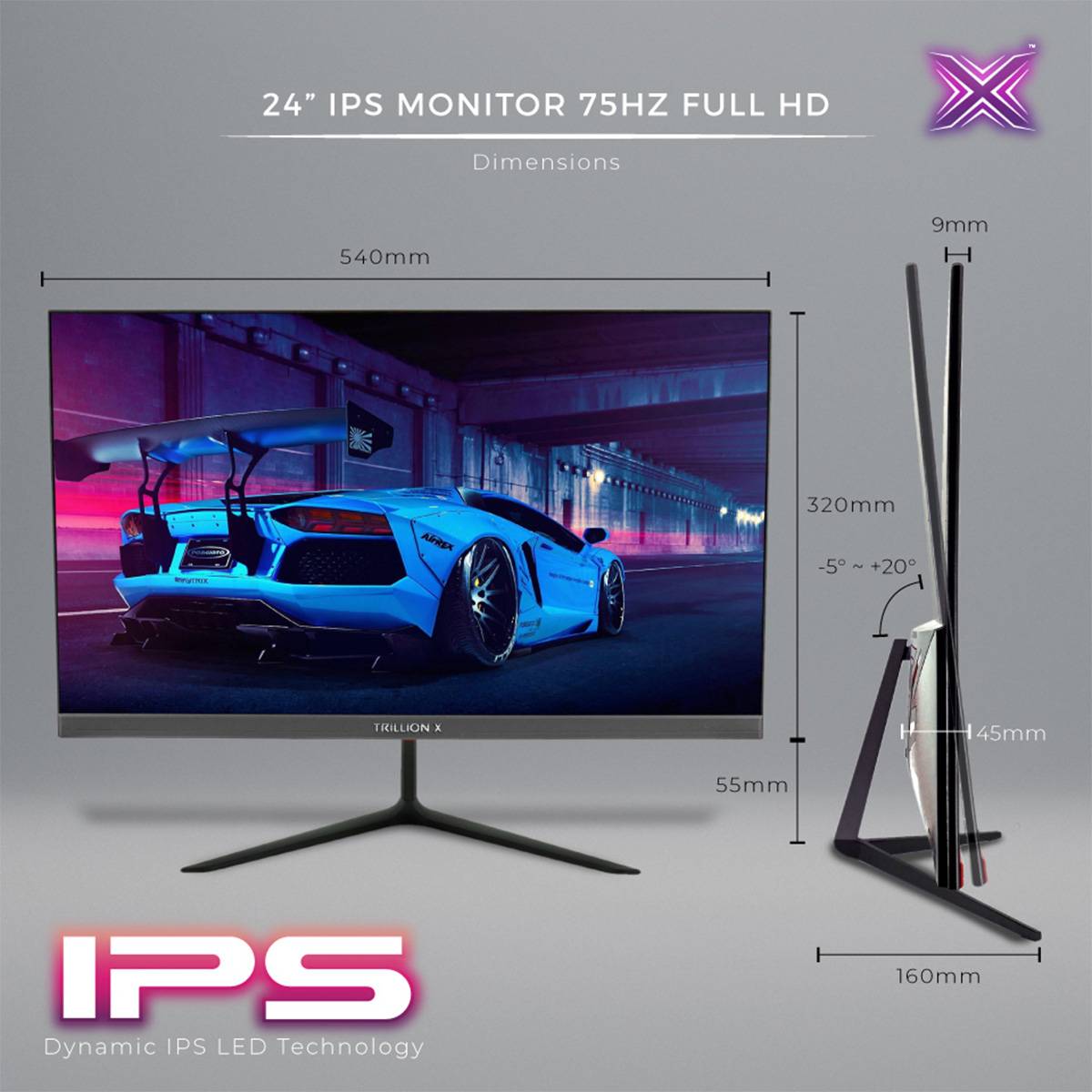 TRILLION-X DX238A1-12 24" 75HZ IPS FHD FLAT MONITOR | Berdaya