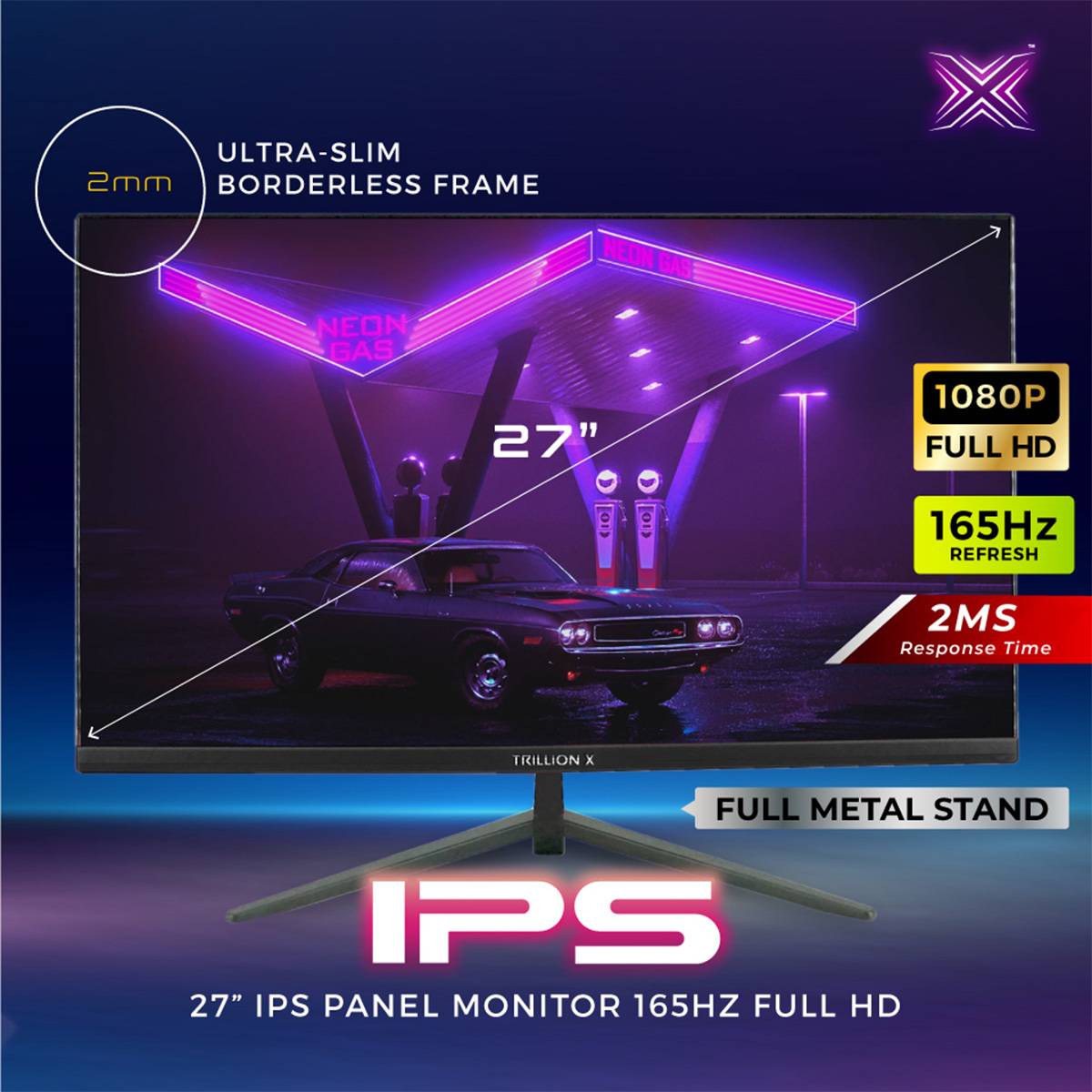 TRILLION-X DX270A1-12 27" 75HZ IPS FHD PANEL MONITOR | Berdaya