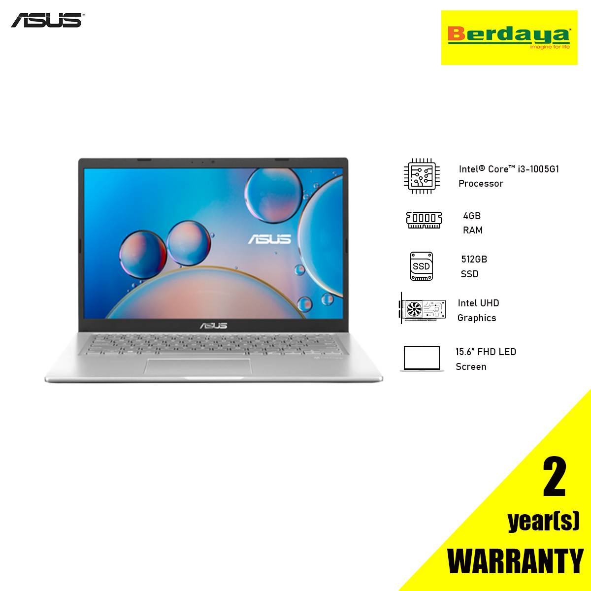 ASUS 15 A516J-AEJ3492WS | I3-1005G1 | 4GB | 512GB SSD | Intel | W11 ...