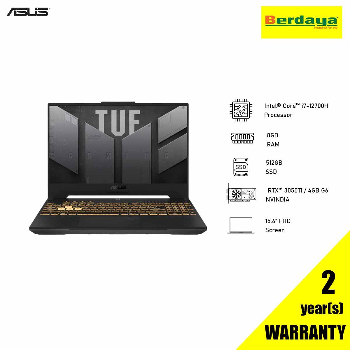ASUS TUF F15 FX507Z-EHN055W | i7-12700H | 8GB | 512GB SSD