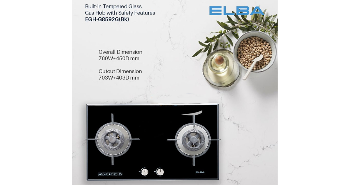 elba tempered glass hob