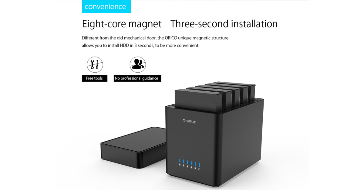 ORICO DS500C3 5-BAY 3.5" SATA TYPE C HDD ENCLOSURE | Berdaya