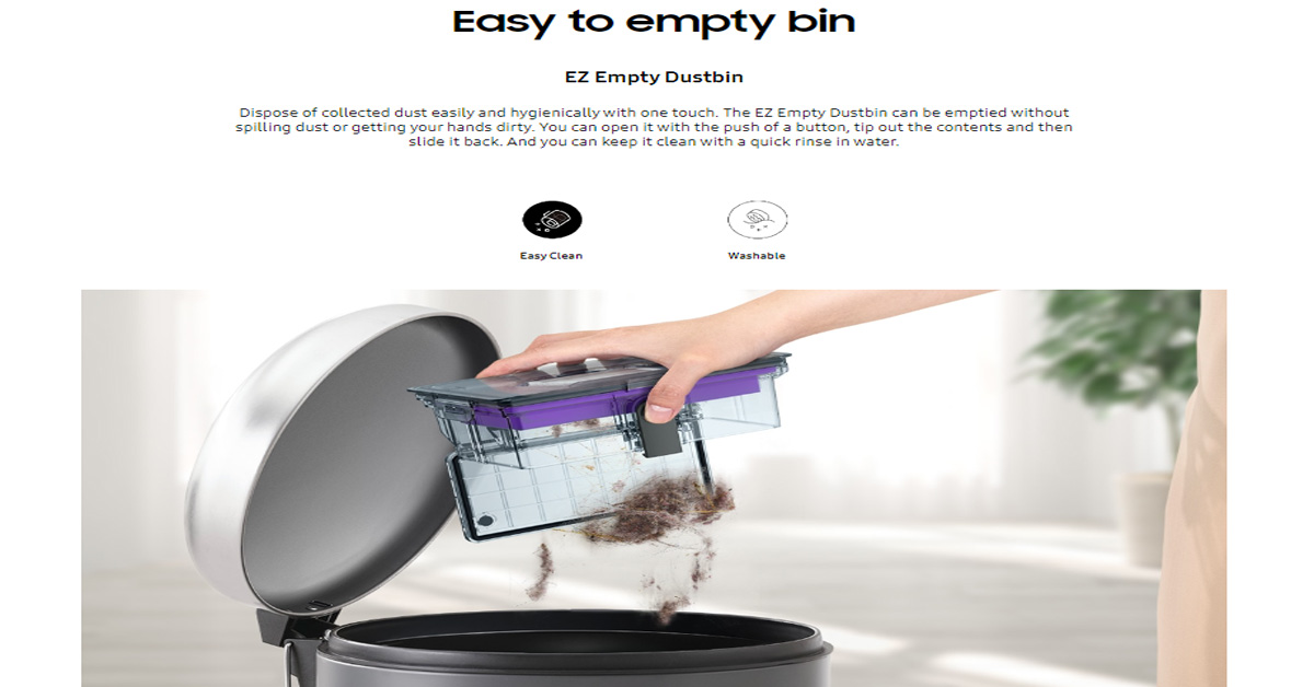 Samsung VR05R5050WK/ME POWERbot Essential with 2-in-1 Robot Vacuum ...