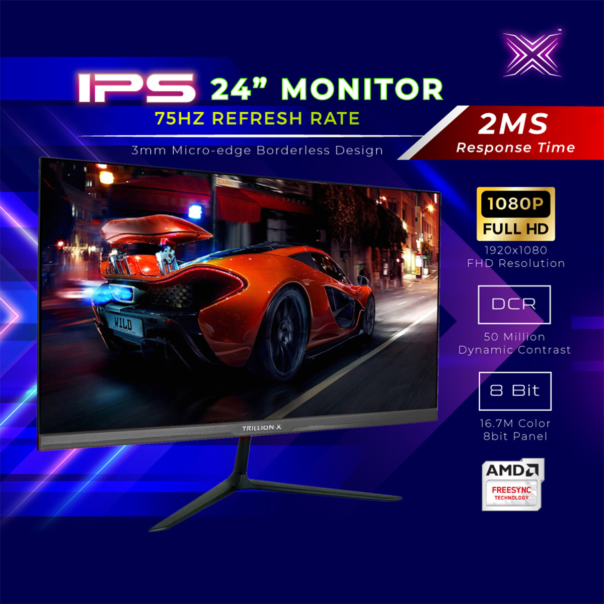 TRILLION-X DX238A1-12 24" 75HZ IPS FHD FLAT MONITOR | Berdaya
